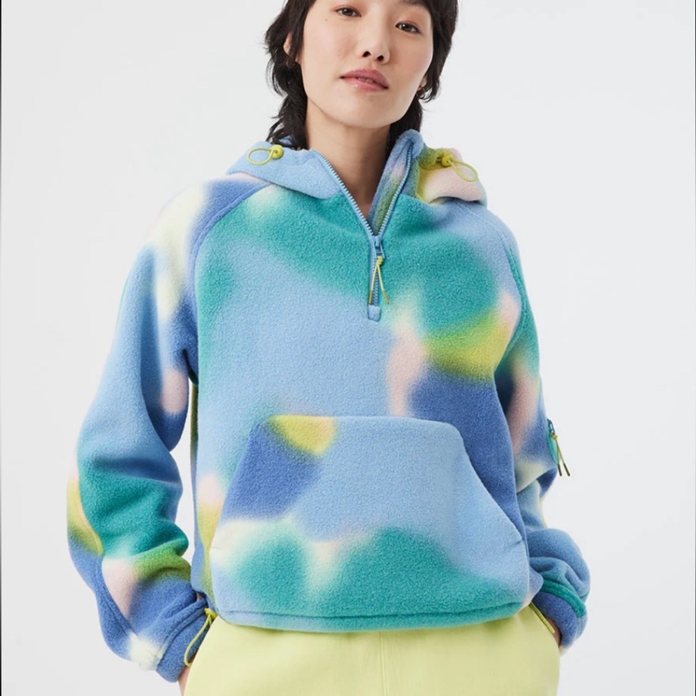 Outdoor Voices Tie Dye PrimoFleece Pullover Quarter Zip Large